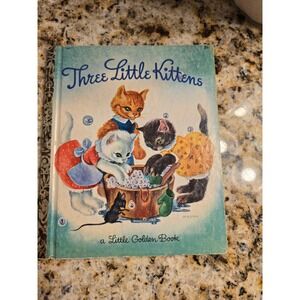 Three Little Kittens Little‎ Golden Book Vintage Masha Illustrations 1942 381